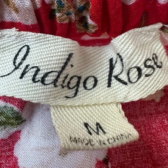 Indigo Rose Chic Red Floral Off-Shoulder Dress - Picture 6 of 7